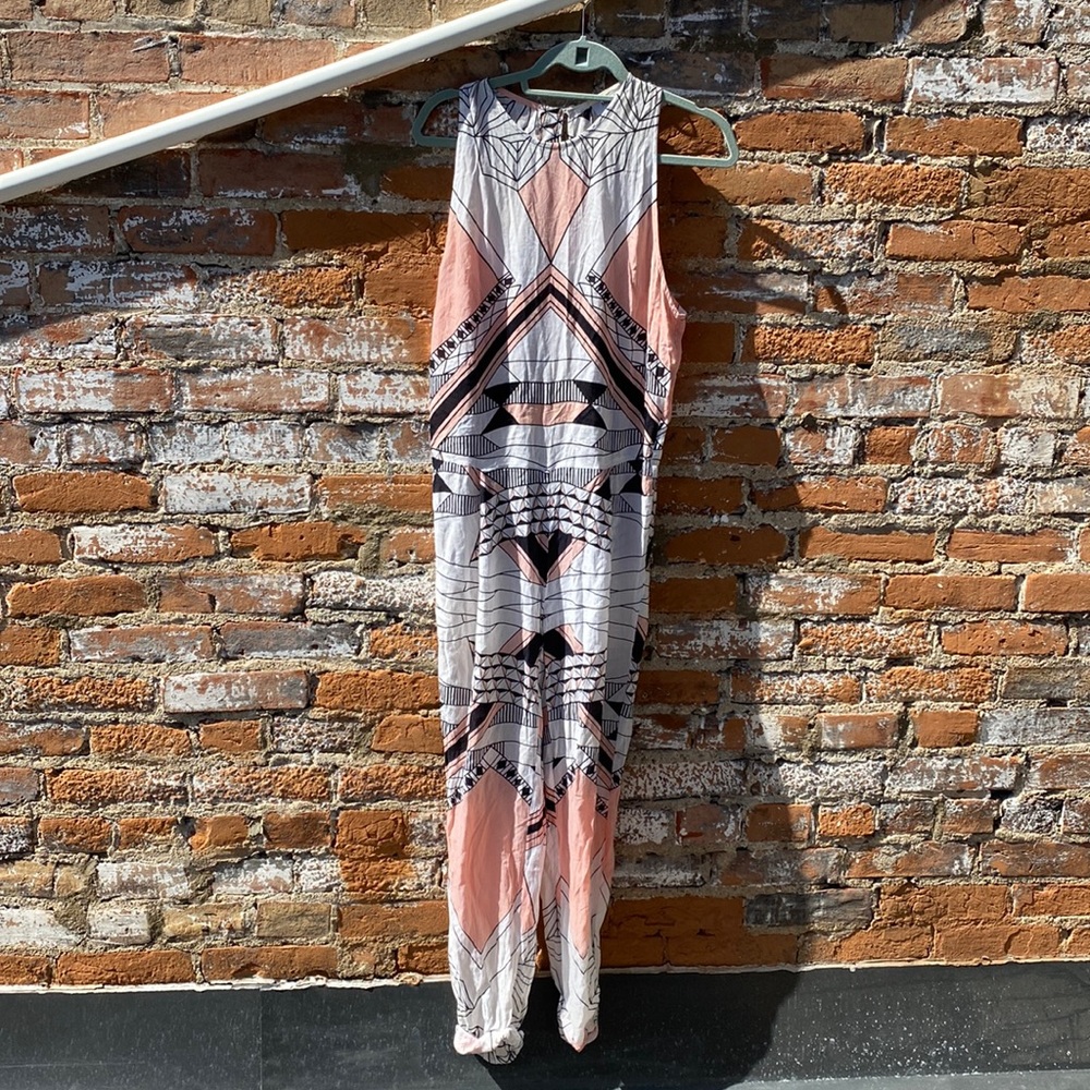 Free People Maurie & Eve jumpsuit size M pink black and white